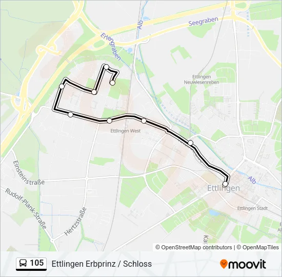 105 Bus Line Map