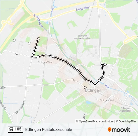 105 Bus Line Map