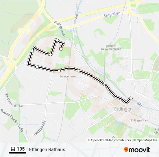 105 Bus Line Map
