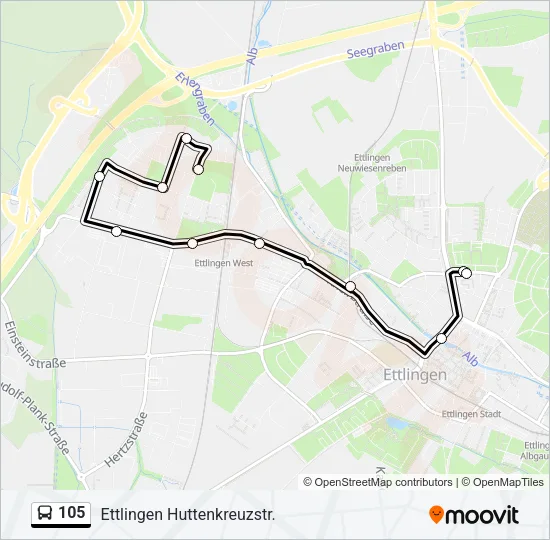 105 Bus Line Map