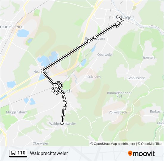 110 Route: Schedules, Stops & Maps - Waldprechtsweier (Updated)