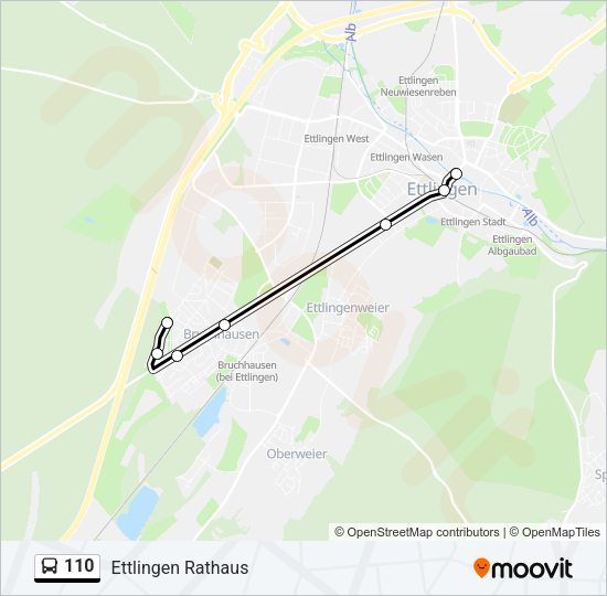 110 Route: Schedules, Stops & Maps - Ettlingen Rathaus (Updated)