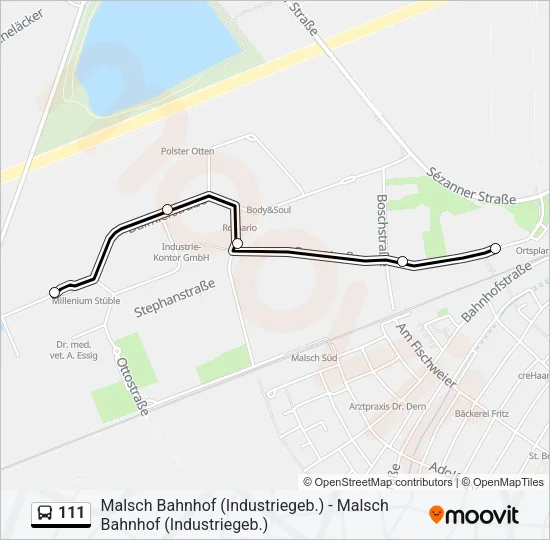 111 Bus Line Map