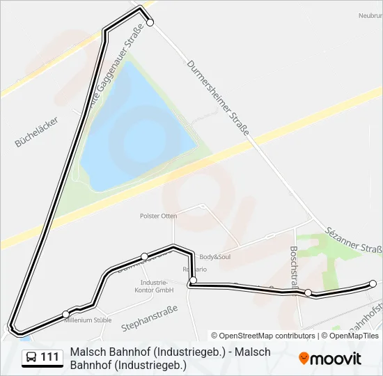 111 Bus Line Map