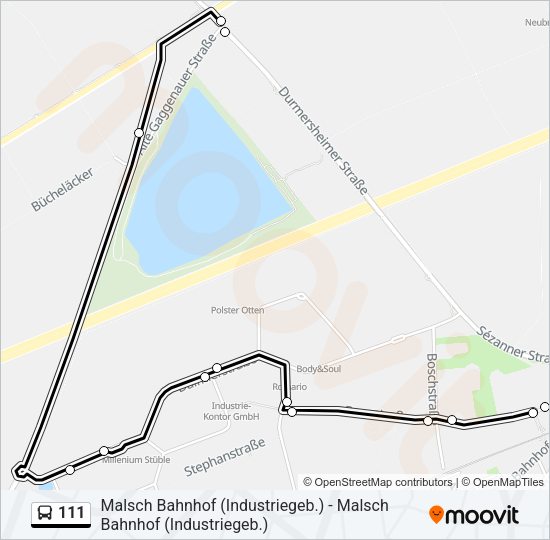 Автобус 111: карта маршрута