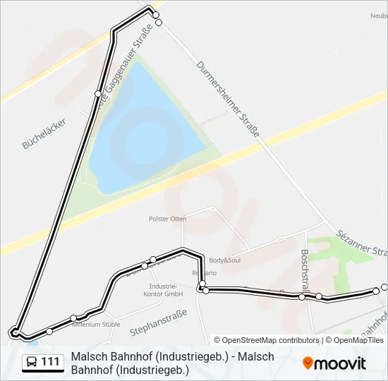 111 Bus Line Map