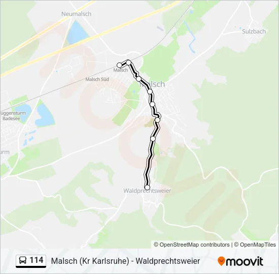 114 Bus Line Map