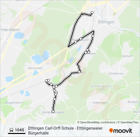 104S Bus Line Map