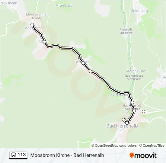 113 Bus Line Map