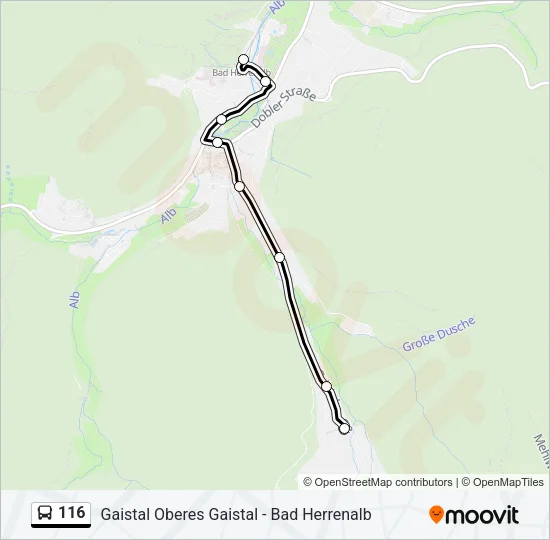 116 Bus Line Map
