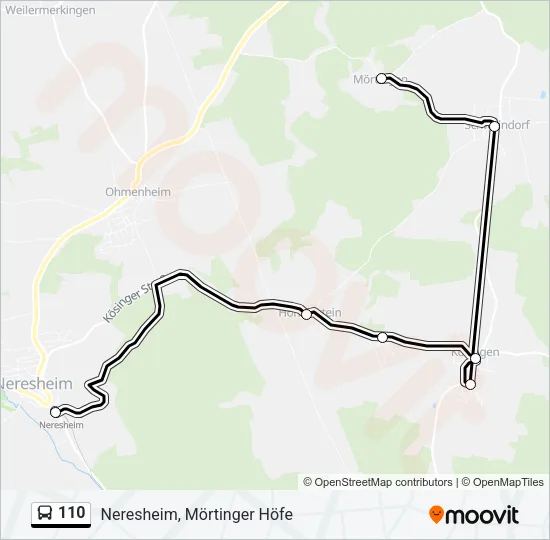 110 Bus Line Map