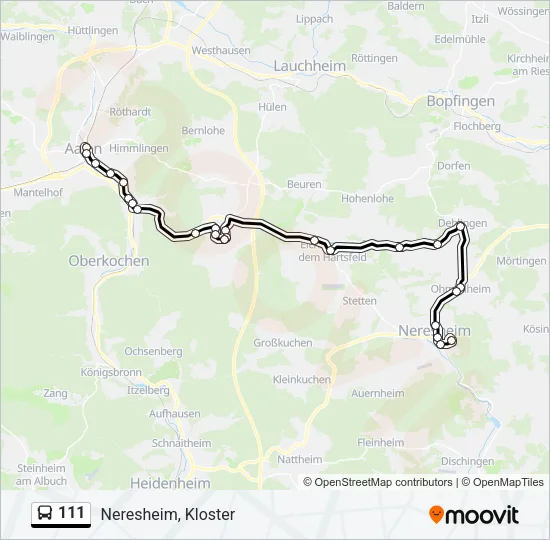 111 Bus Line Map