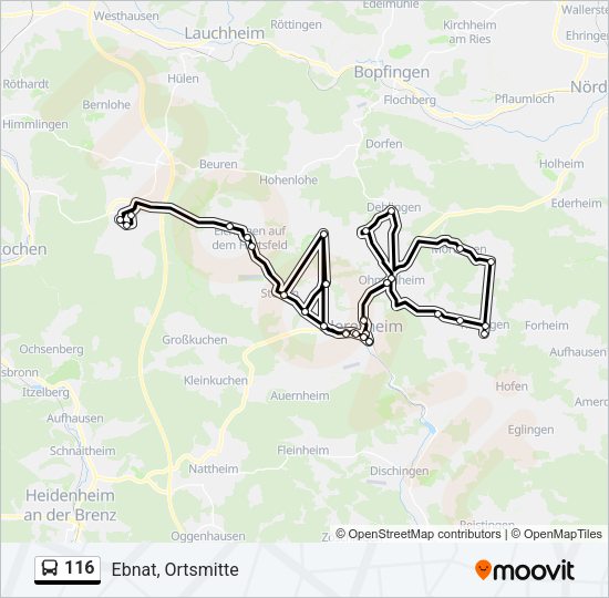 116 Bus Line Map