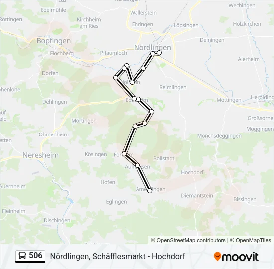 506 Bus Line Map