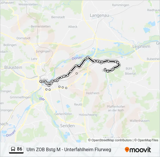 86 Bus Line Map