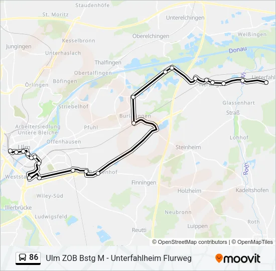 86 Bus Line Map