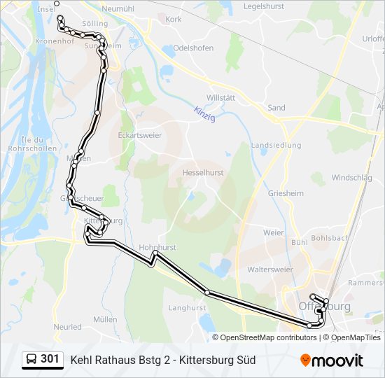 301 Bus Line Map