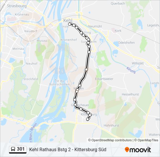301 Bus Line Map