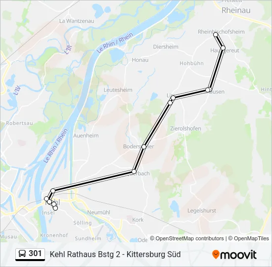 301 Bus Line Map