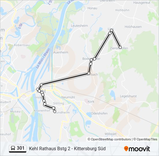 301 Bus Line Map