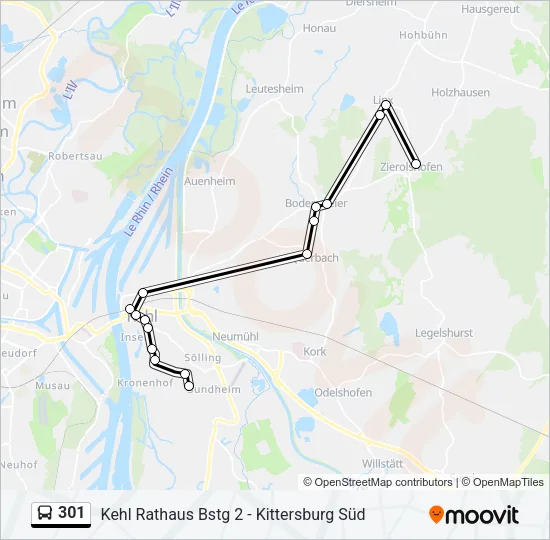 301 Bus Line Map