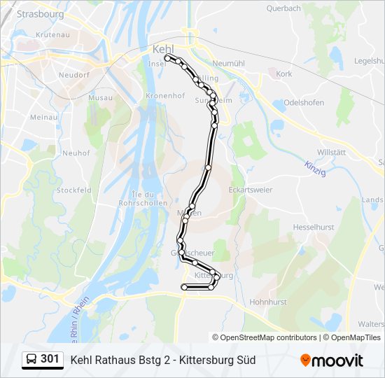 301 Bus Line Map