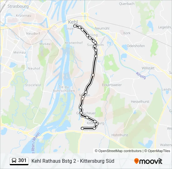 301 Bus Line Map