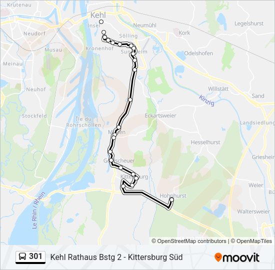301 Bus Line Map