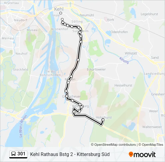 301 Bus Line Map
