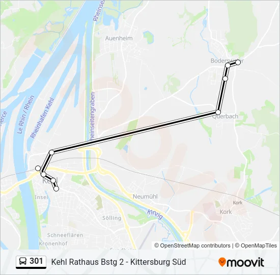 301 Bus Line Map