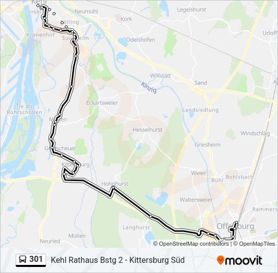 301 Bus Line Map