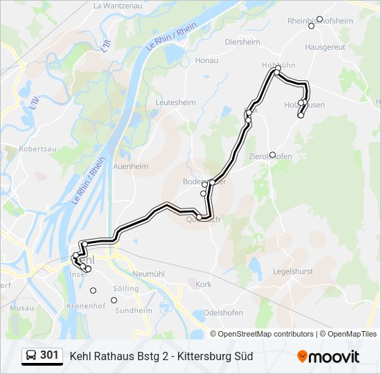 301 Bus Line Map