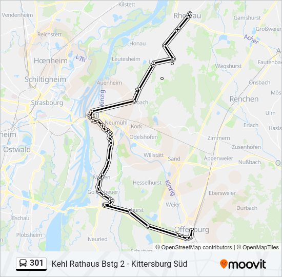 301 Bus Line Map