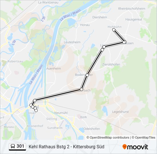301 Bus Line Map