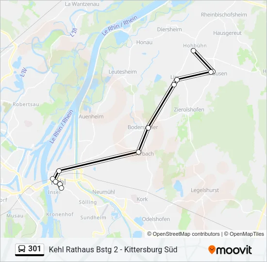 301 Bus Line Map