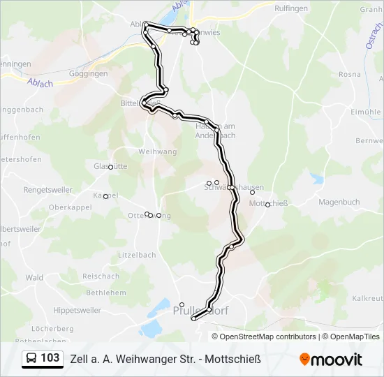 103 Bus Line Map