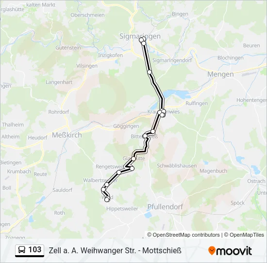 103 Bus Line Map