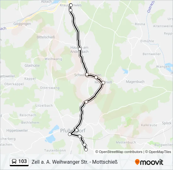 103 Bus Line Map