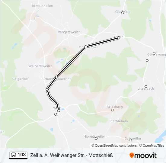 103 Bus Line Map