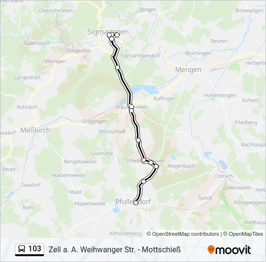 103 Bus Line Map