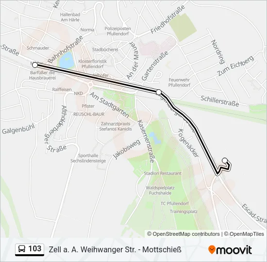 103 Bus Line Map