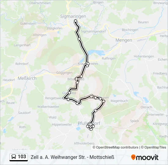 103 Bus Line Map