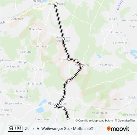 103 Bus Line Map