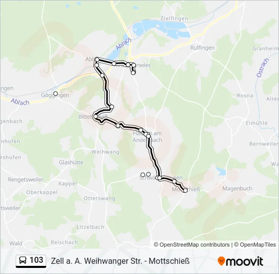 103 Bus Line Map