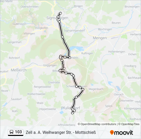 103 Bus Line Map