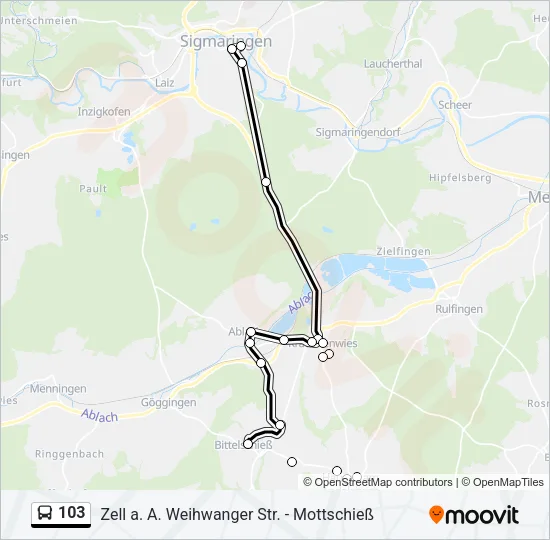 103 Bus Line Map
