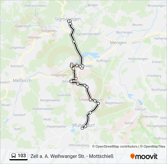 103 Bus Line Map