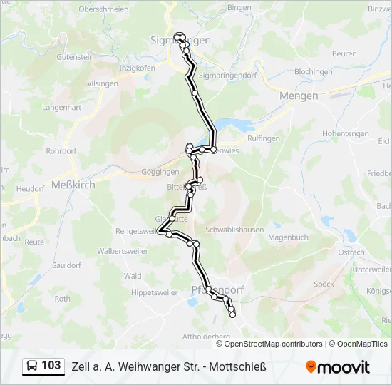 103 Bus Line Map