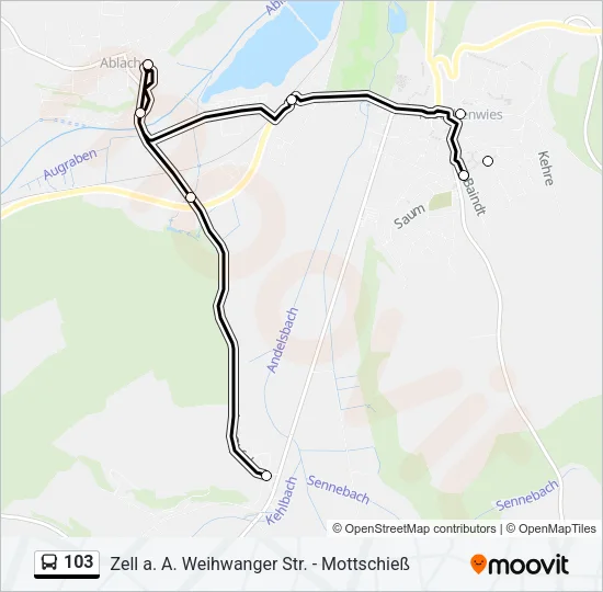 103 Bus Line Map