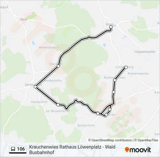106 Bus Line Map